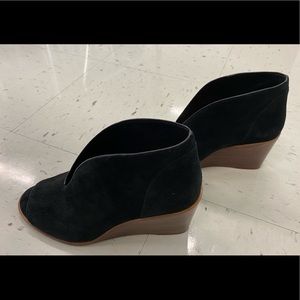 Black suede platforms